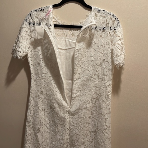NWT- Polly Cooper fully lined White lace dress - Picture 7 of 8